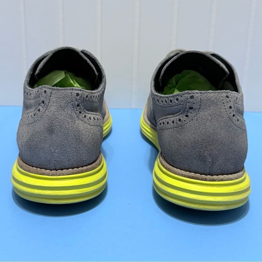 Cole Haan LunarGrand Wingtip Oxford Shoes Mens 7.5 M Gray Suede Lace Up Casual - Picture 8 of 14